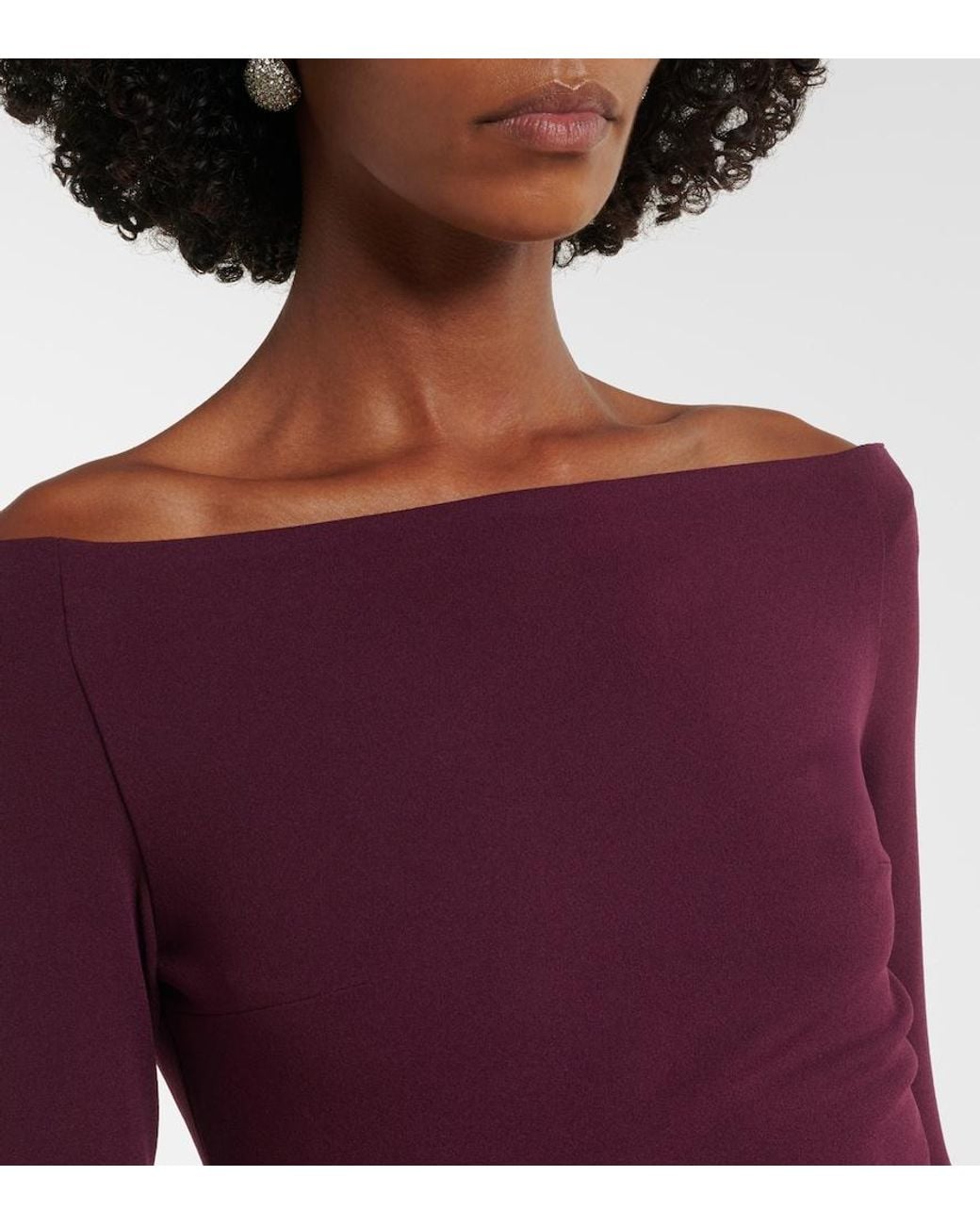 Solace London Purple Kori Satin-Trimmed Gown