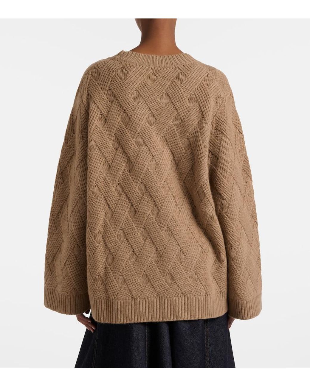 Jardin Des Orangers Brown Oversized Wool And Cashmere Sweater