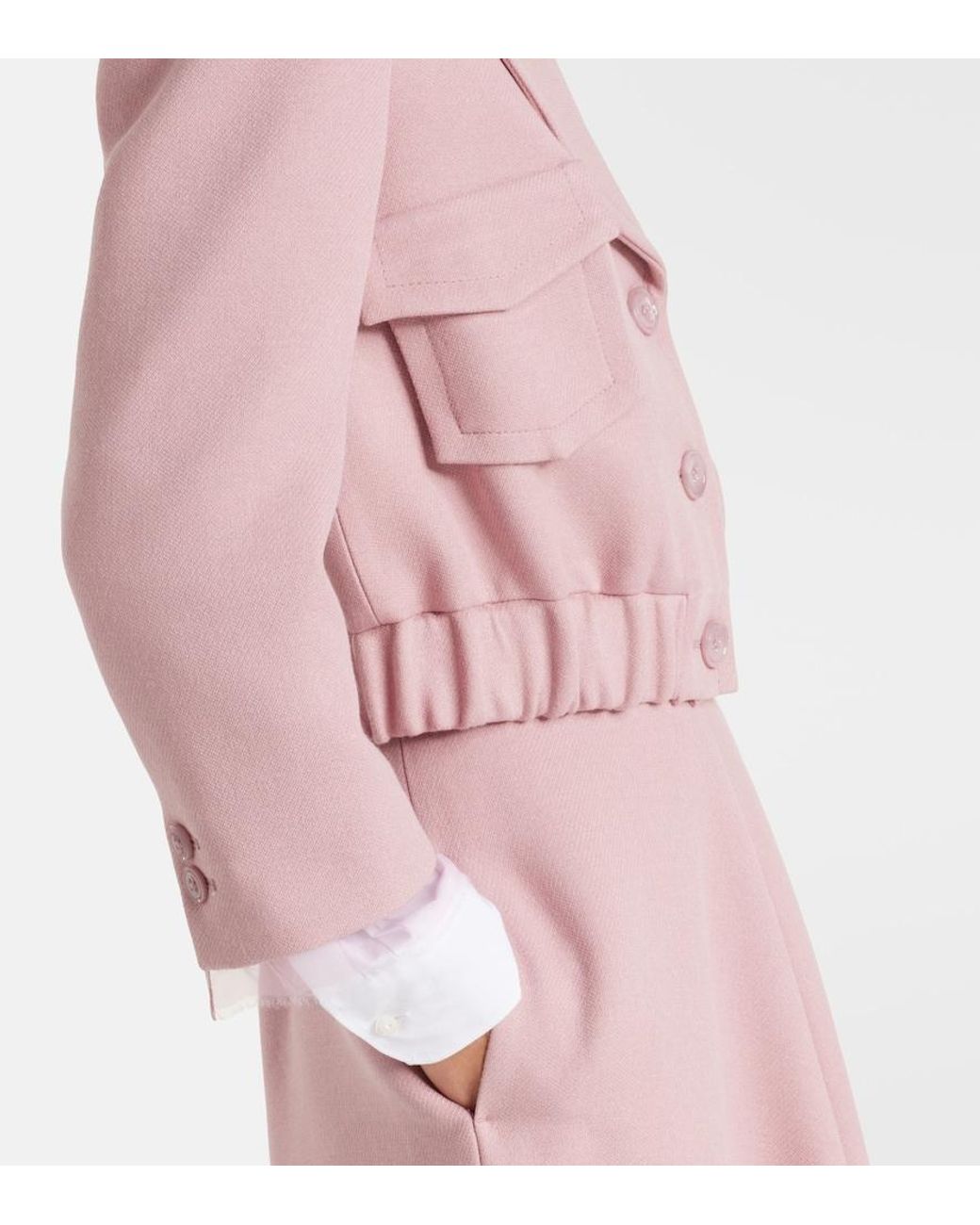 Dorothee Schumacher Pink Layered Coolness Organza-Trimmed Cropped Jacket