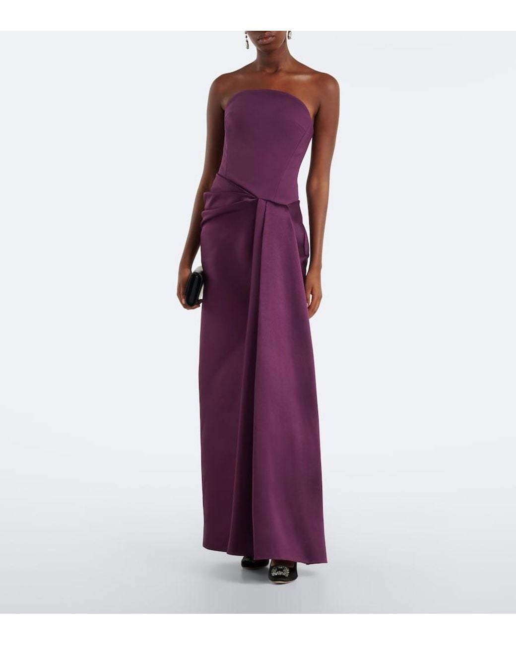 Solace London Purple Seri Crepe Corset Gown