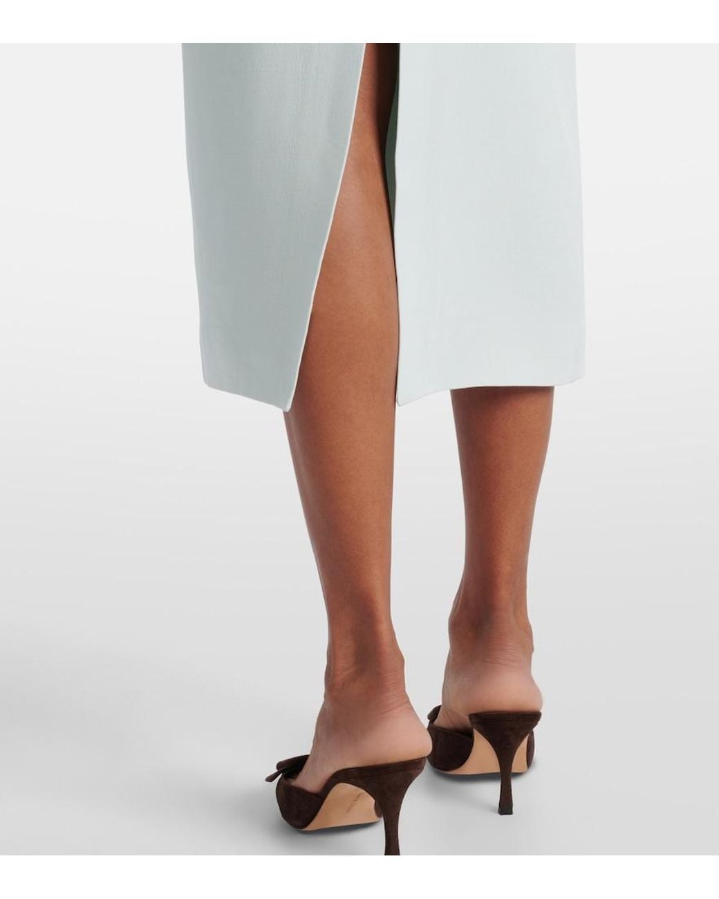 Roland Mouret White Wool And Slik Midi Dress