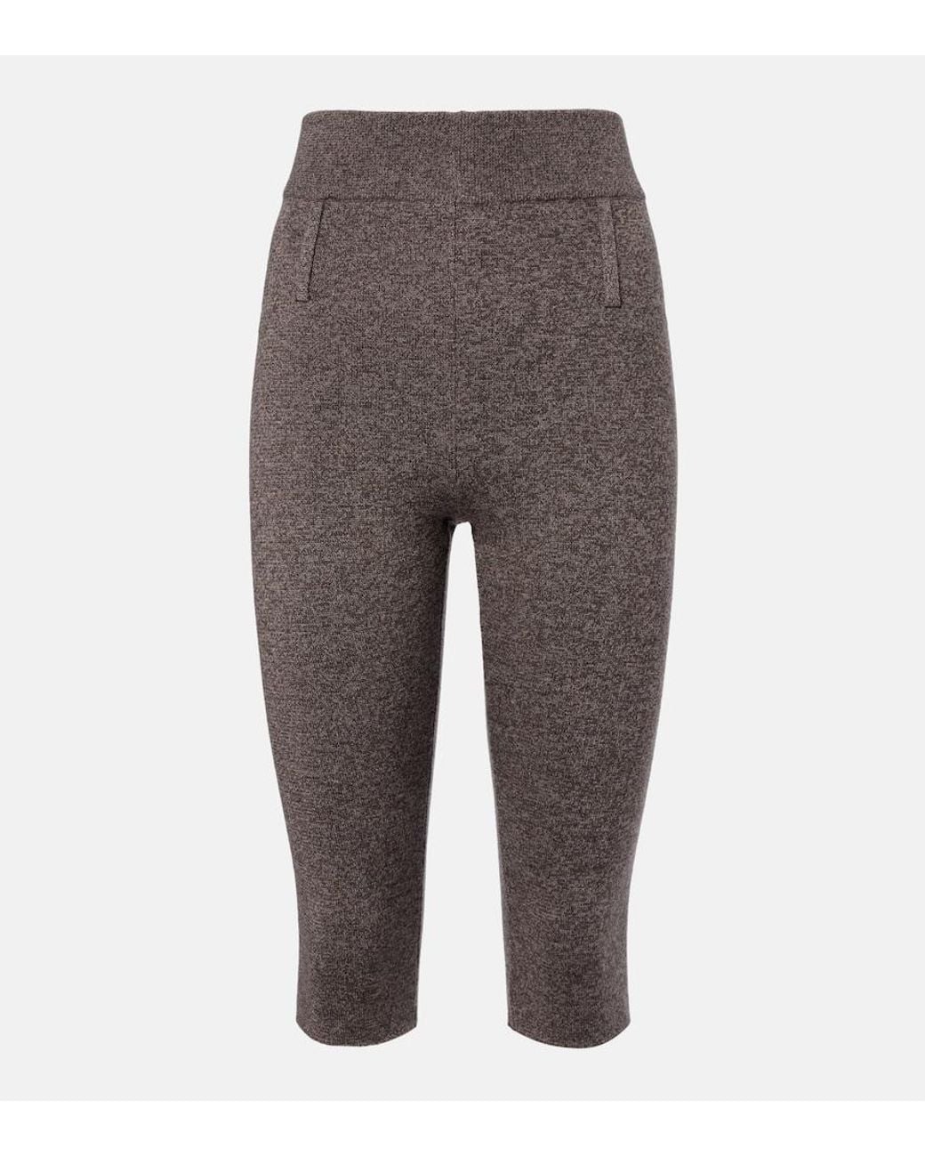 Magda Butrym Gray Knitted Wool Capri Pants