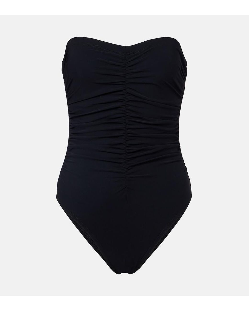 Karla Colletto Blue Basics Ruched Strapless Swimsuit