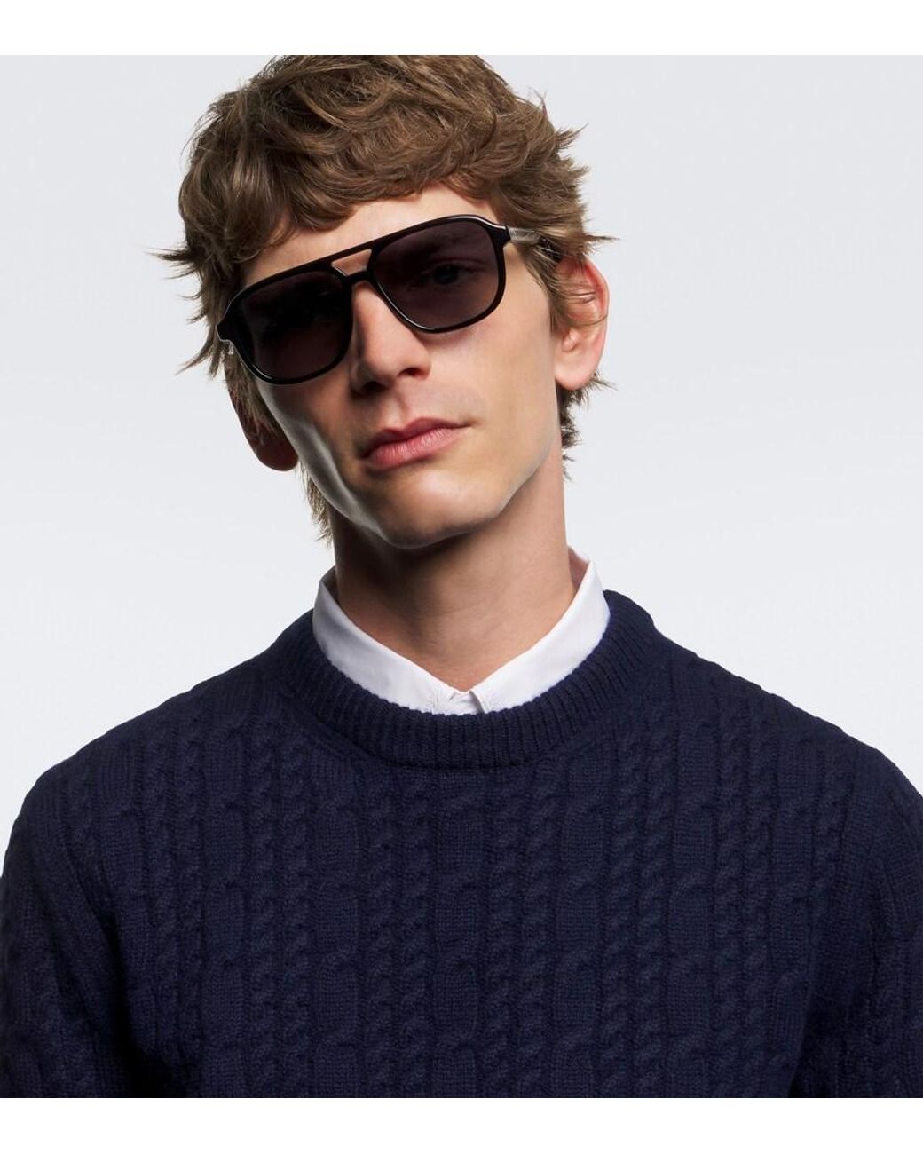 Dior Black Dioribbon A1I Navigator Sunglasses for men