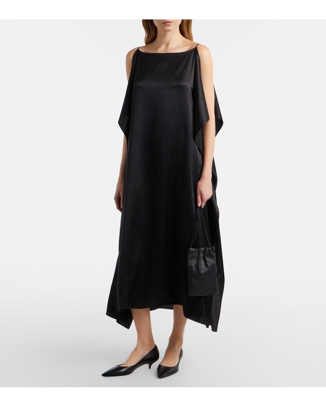 The Row Black Smartphone-Etui Bourse Aus Leder