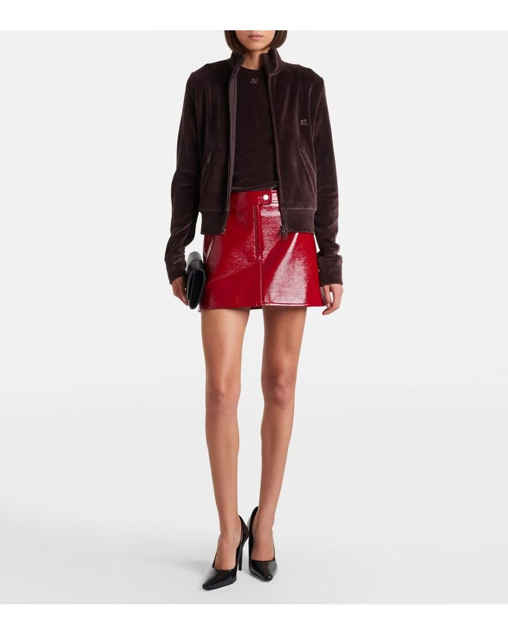 Courreges Black Cotton-Blend Velvet Track Jacket