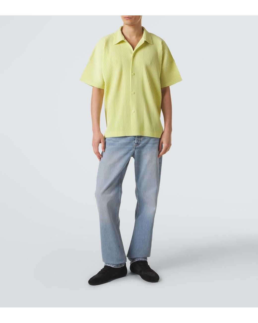 Homme Plissé Issey Miyake Yellow Monthly Colors: May Pleated Shirt for men