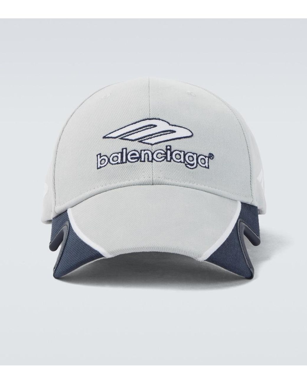 Balenciaga Gray Logo Cotton Baseball Cap for men