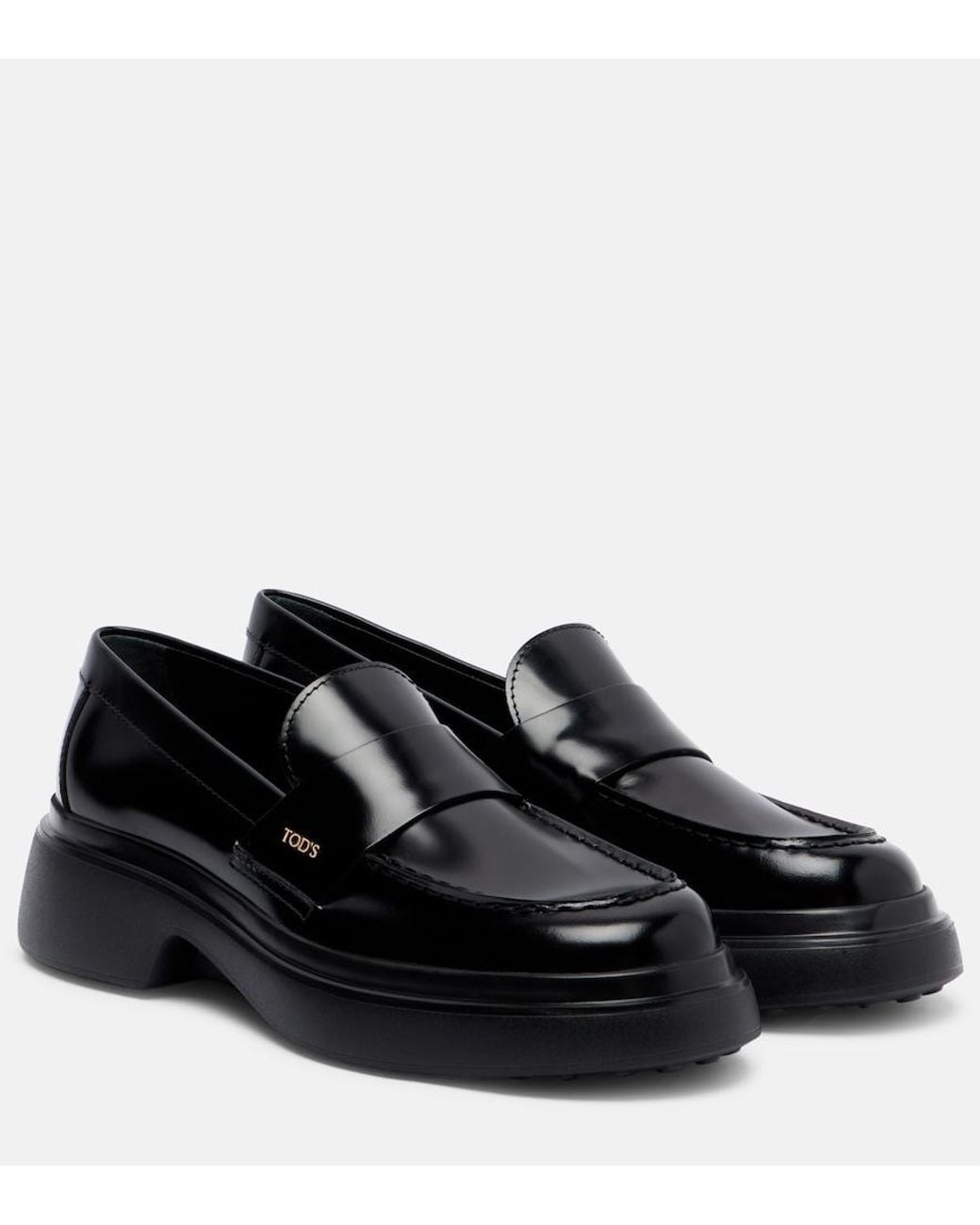 Tod's Black Leather Loafers