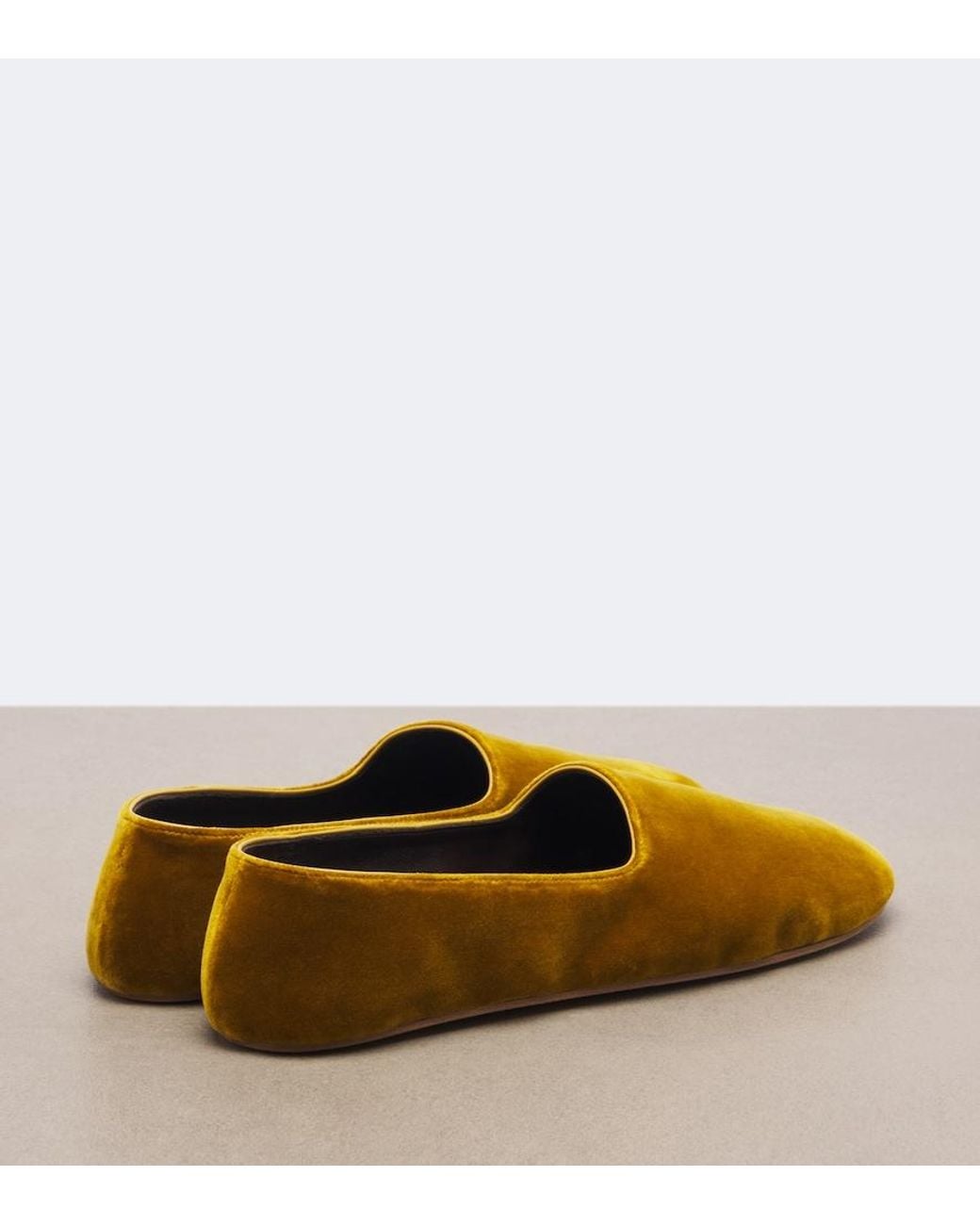 The Row Yellow Ponti Velvet Slip-On Shoes