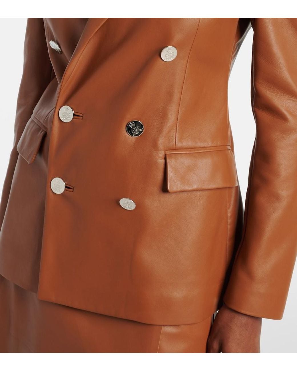 Ralph Lauren Brown Camden Leather Blazer
