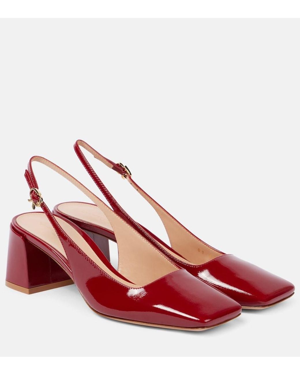 Gianvito Rossi Red Freeda Patent Leather Slingback Pumps