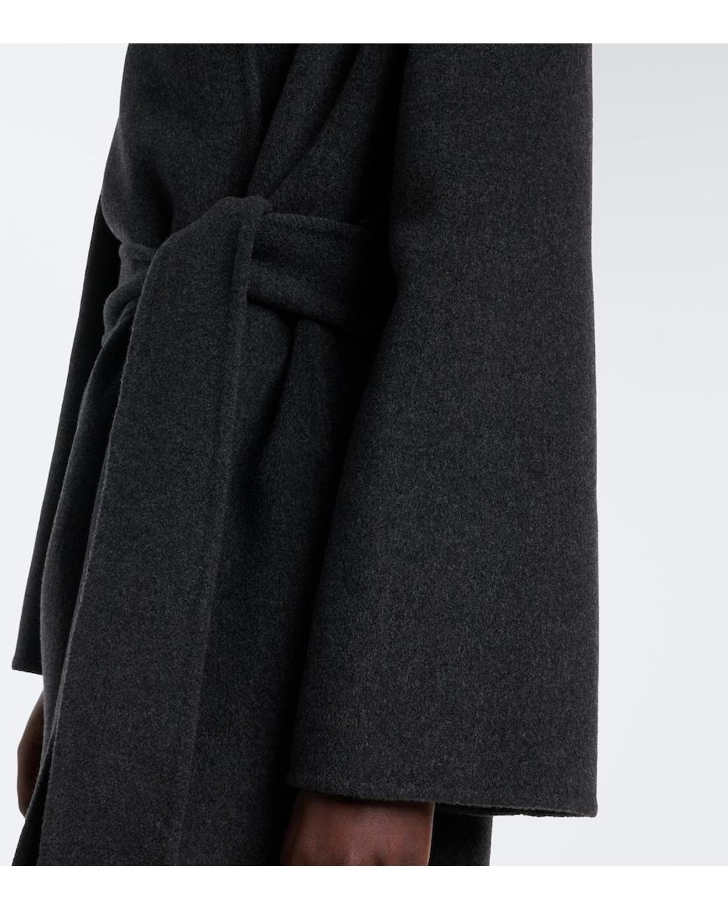 Khaite Black Romare Wool Wrap Coat