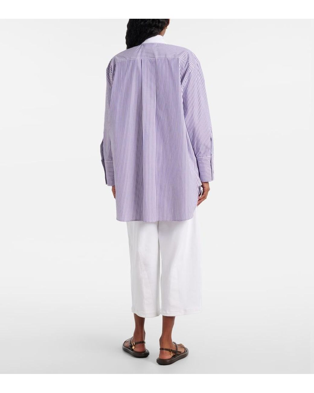 Max Mara Purple Tubinga Striped Poplin Shirt
