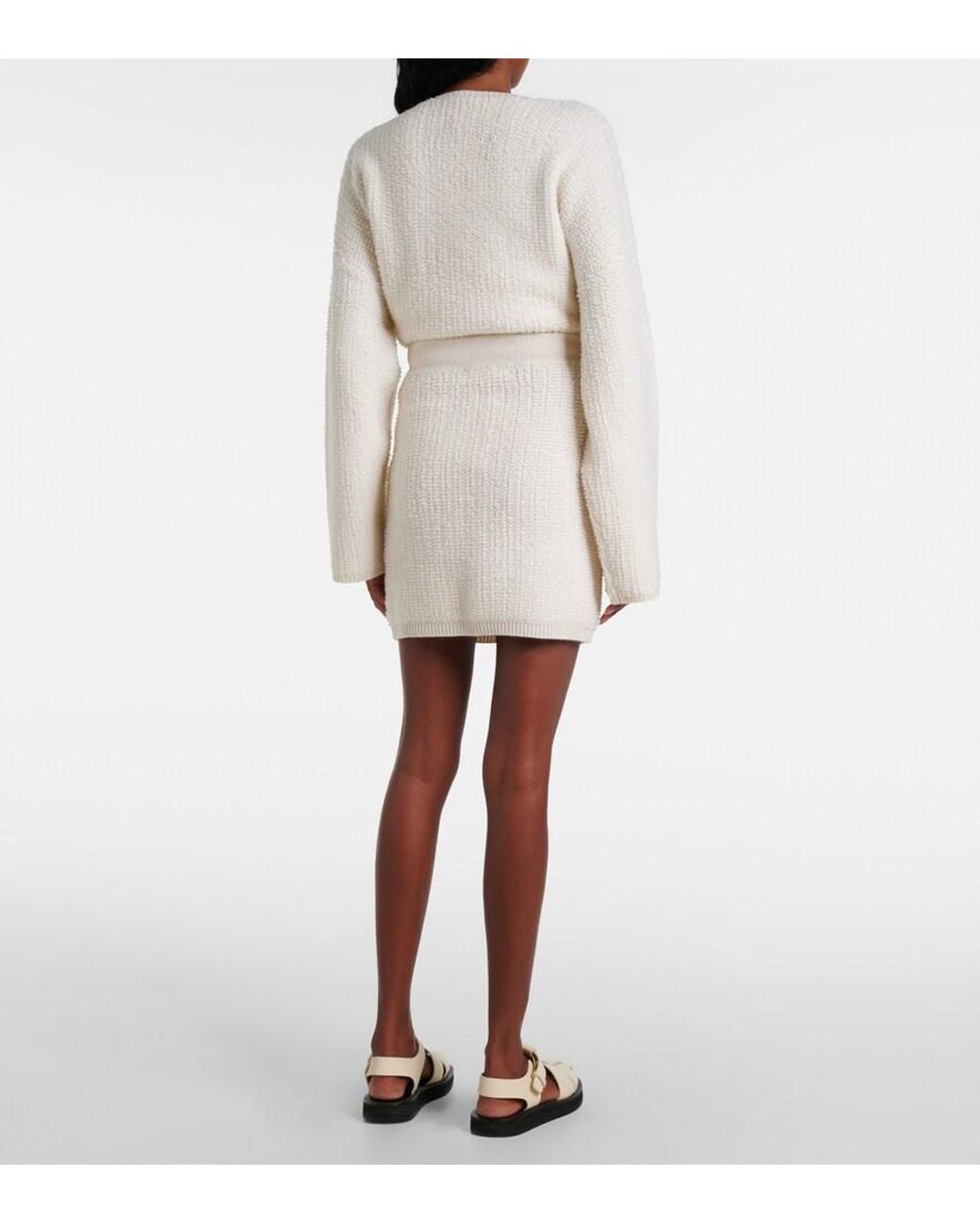 Lisa Yang White Imogen Knitted Cashmere Miniskirt