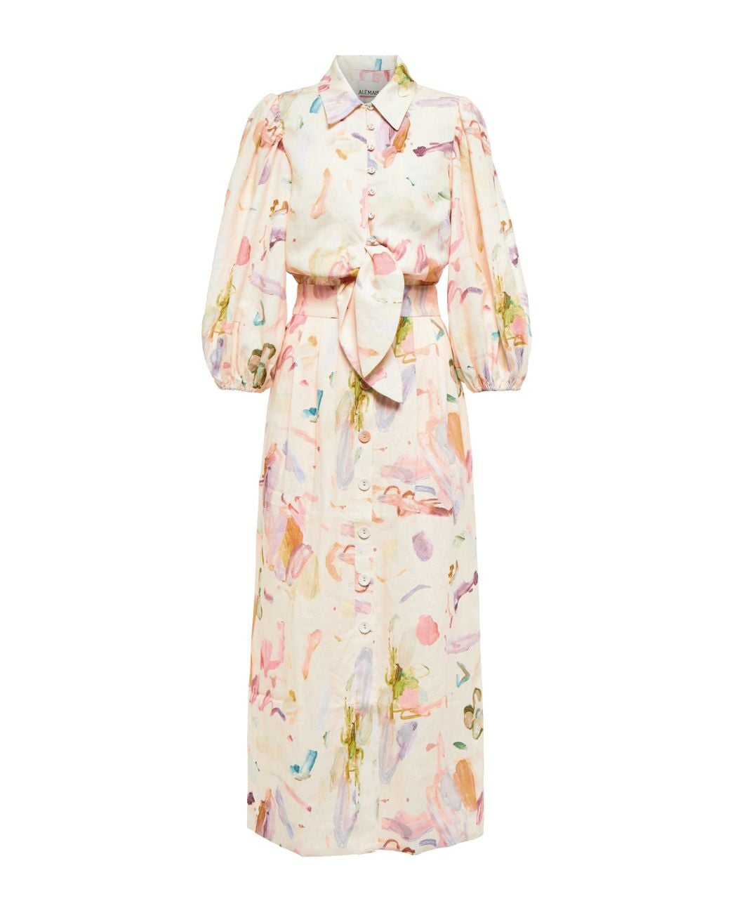 Alemais Anika Vestito Lungo In Lino Rosa - Romantic Placement Donna 2025