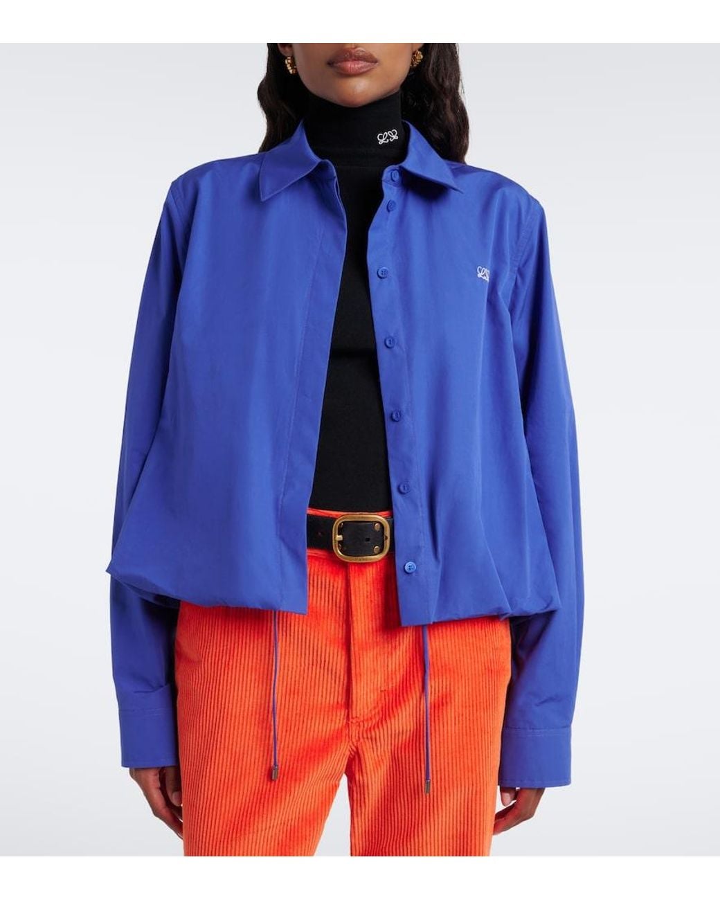 Loewe Blue Double L Cotton Poplin Shirt