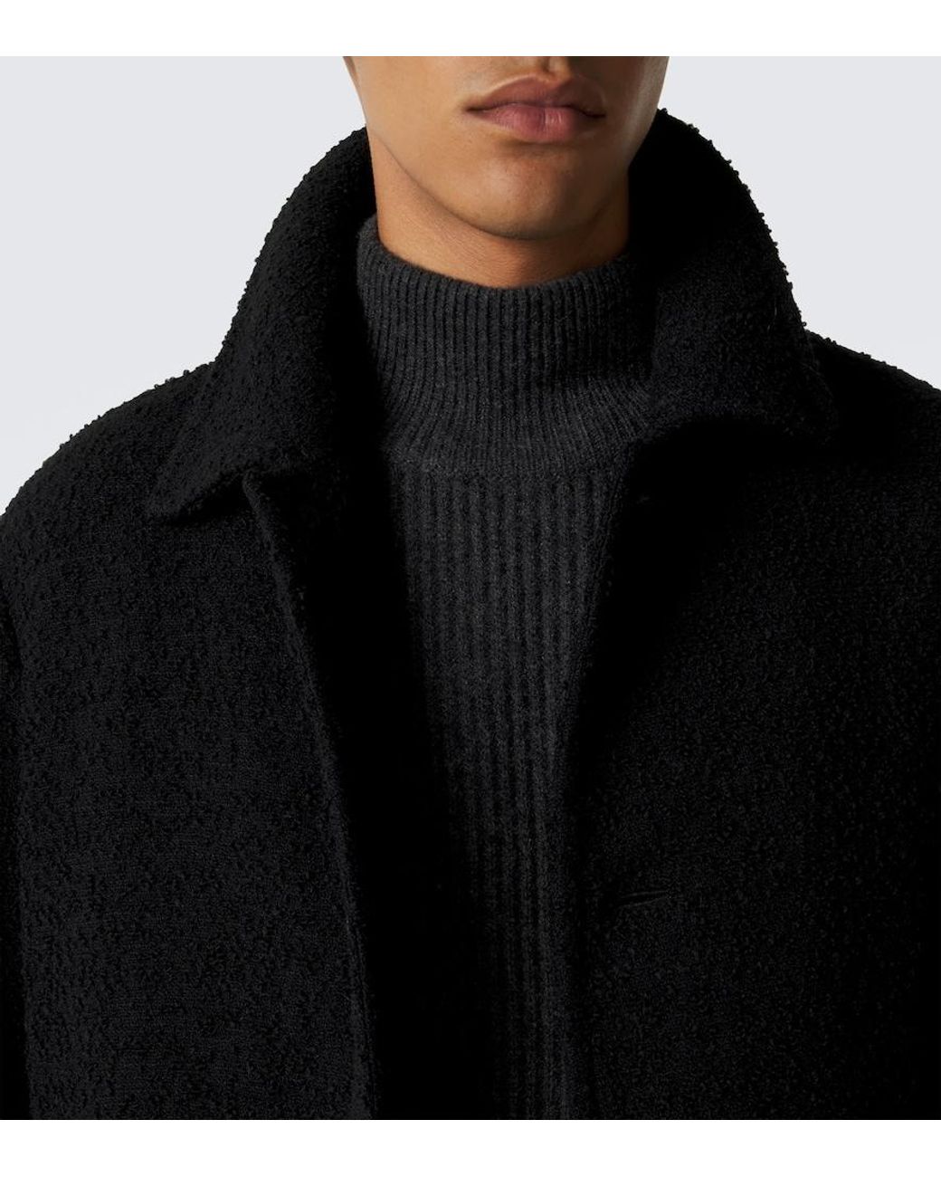 LeKasha Black Ribbed-Knit Cashmere Sweater for men