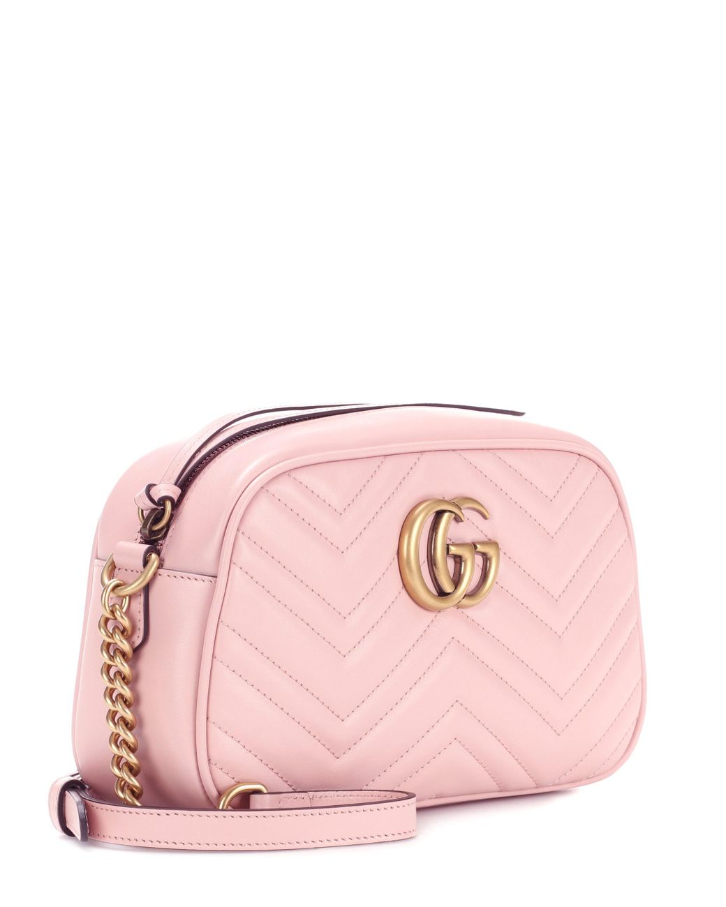 GG Light Pink Marmont Crossbody Bag Matelassé Leather