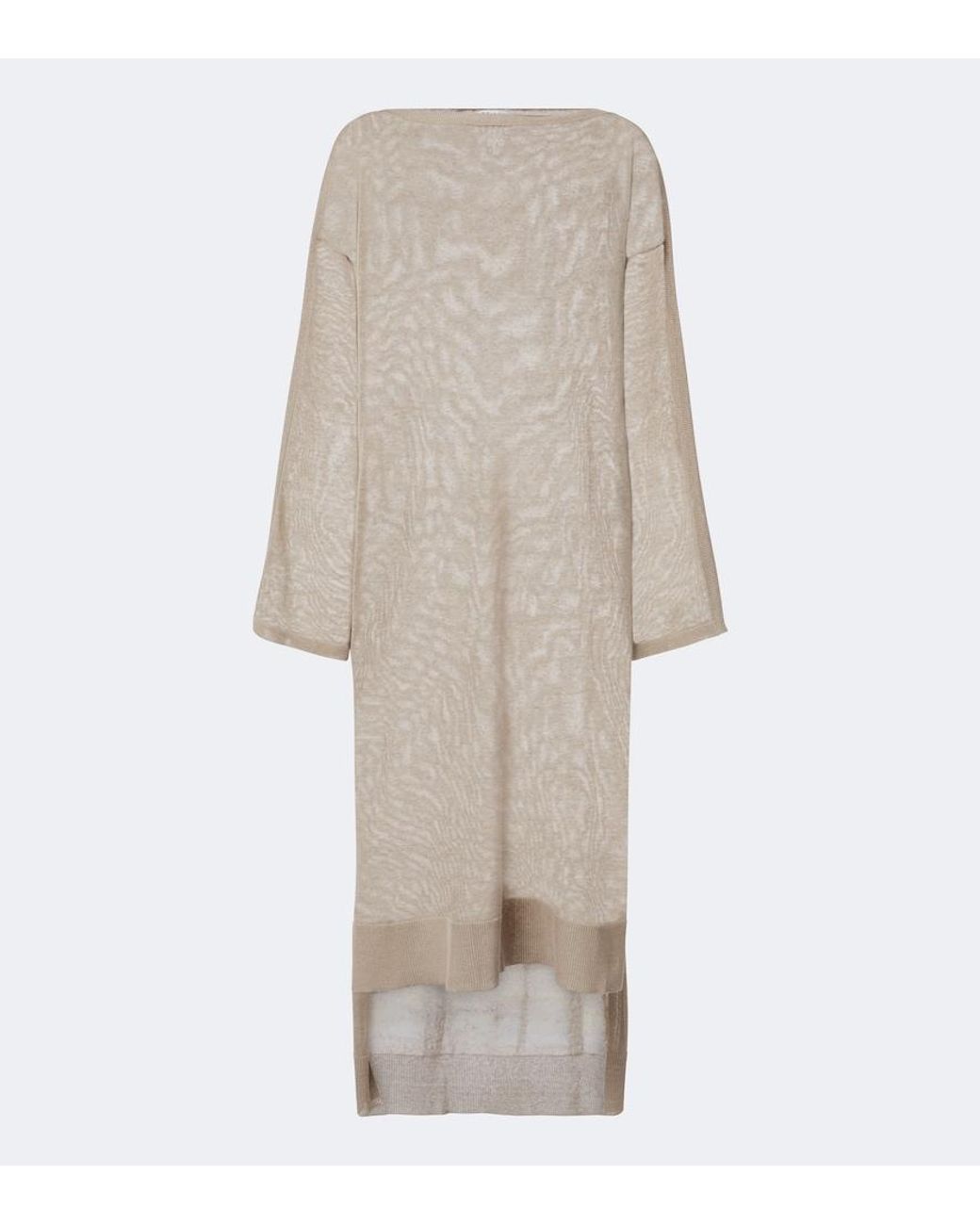 Alaïa Natural Semi-Sheer Linen And Silk Kaftan
