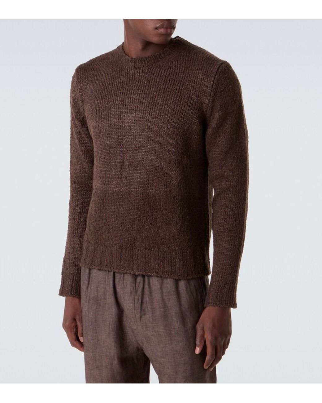 Saman Amel Pullover Gio Aus Seide in Brown für Herren