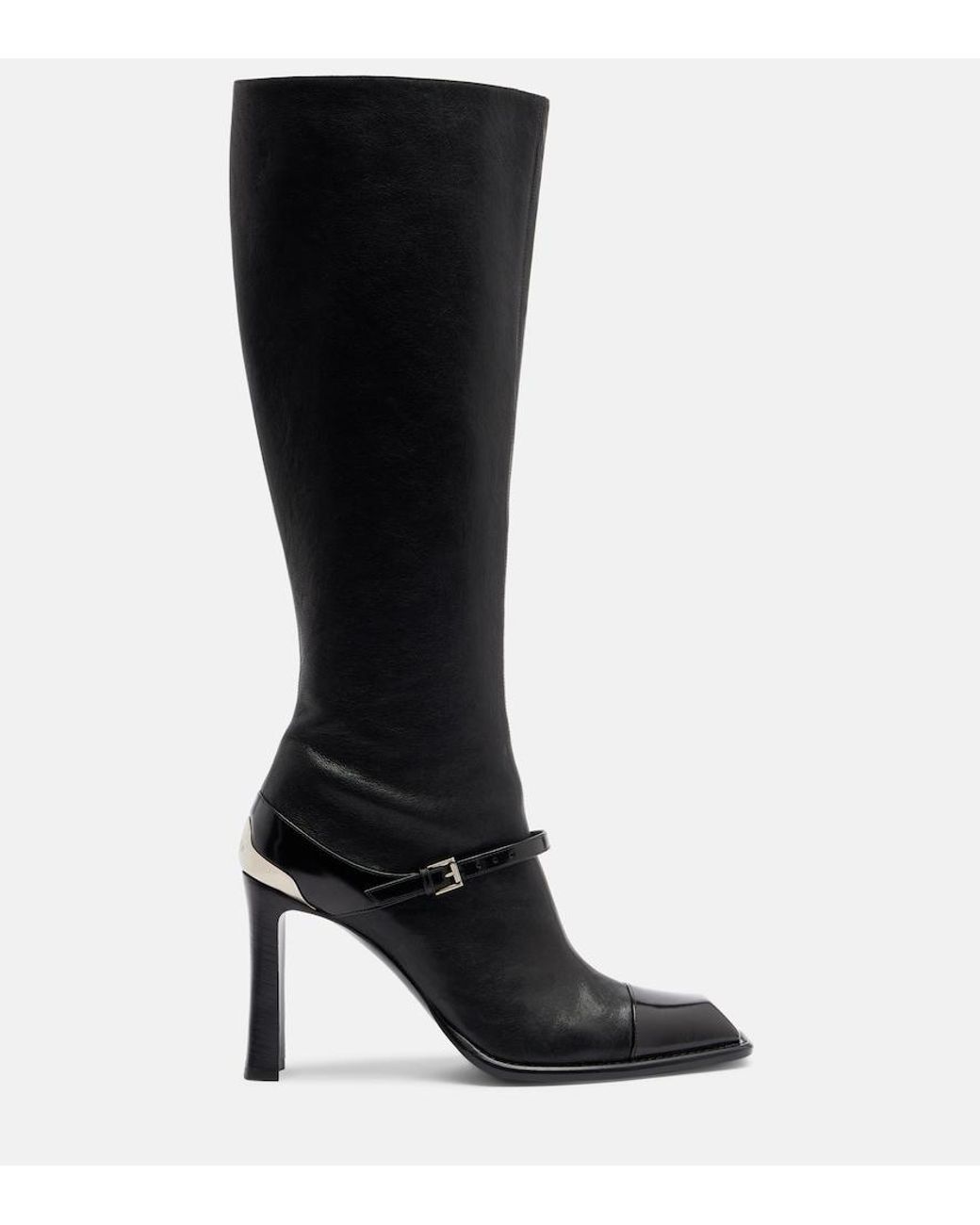 McQueen Black Niko Leather Knee-High Boots
