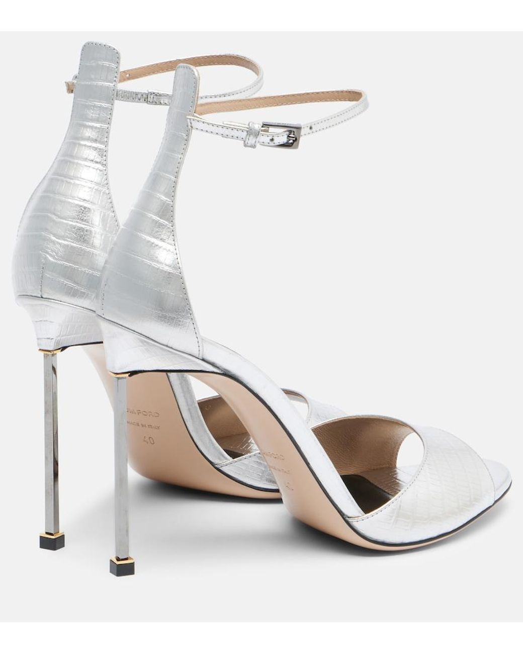 Tom Ford Spire Metallic Leather Sandals