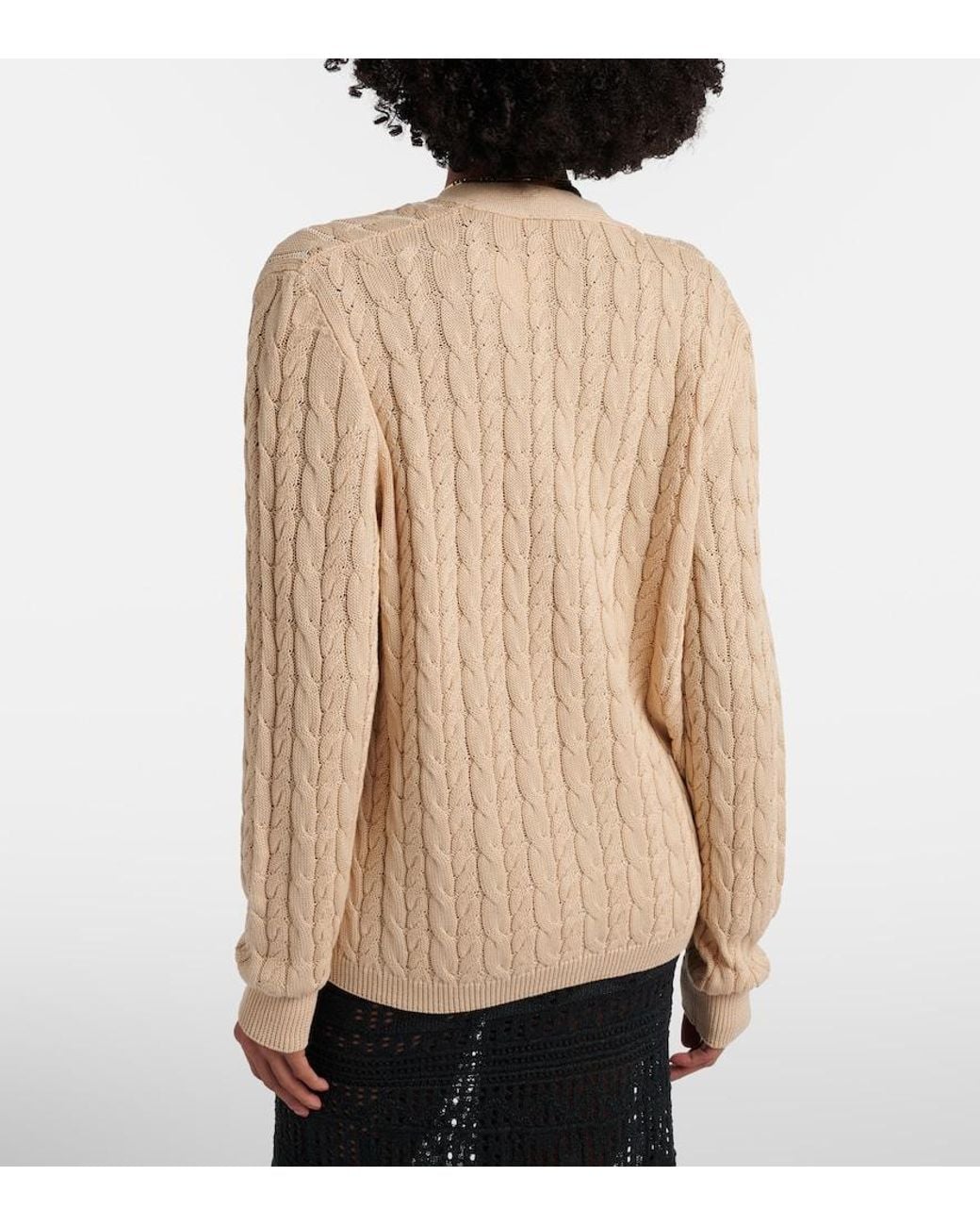 Blazé Milano Natural Ket Cable-Knit Cotton Cardigan