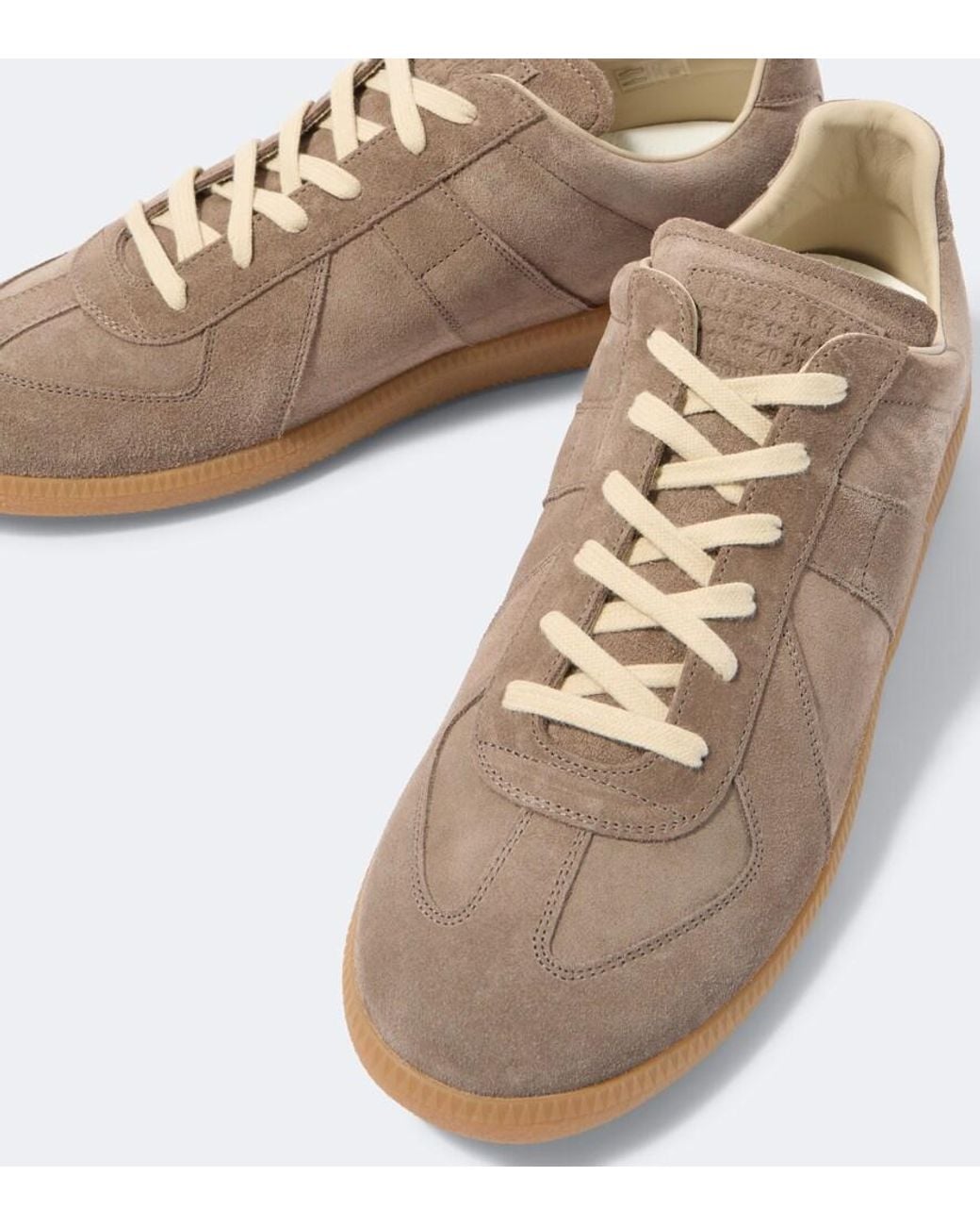 Maison Margiela Brown Replica Suede Sneakers for men