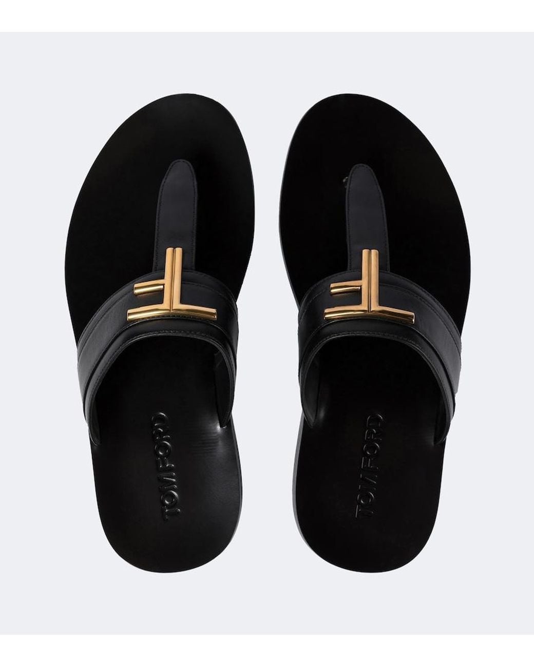 Tom Ford Brown Leather Thong Sandals for men