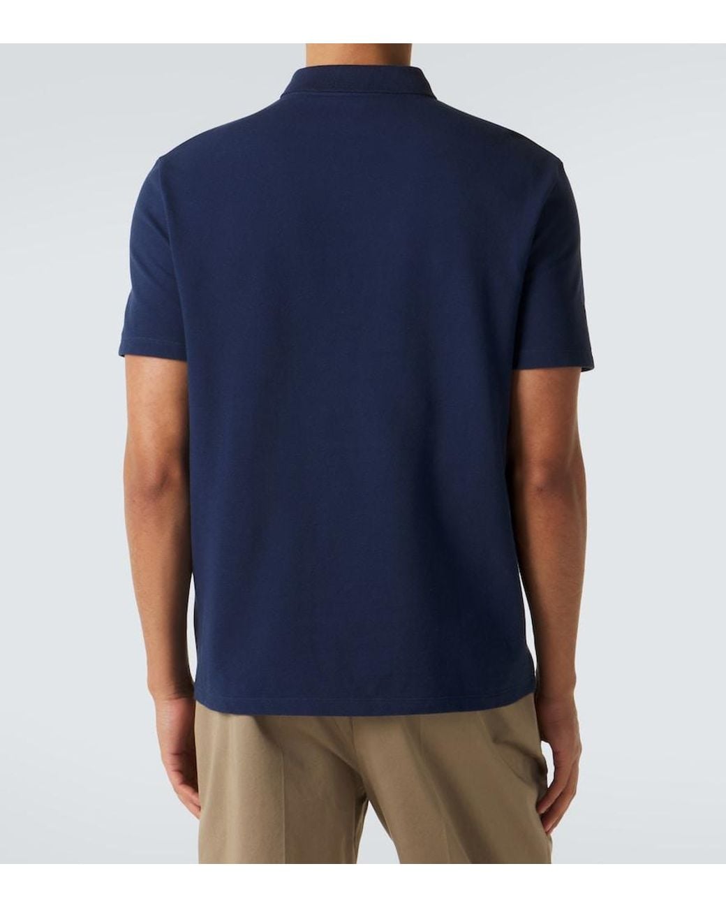 Valentino Garavani Blue Vgold Cotton Pique Polo Shirt for men