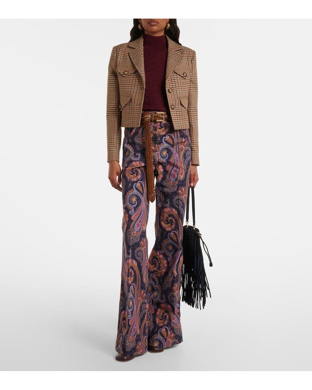 Blazer Cropped di Etro in Brown