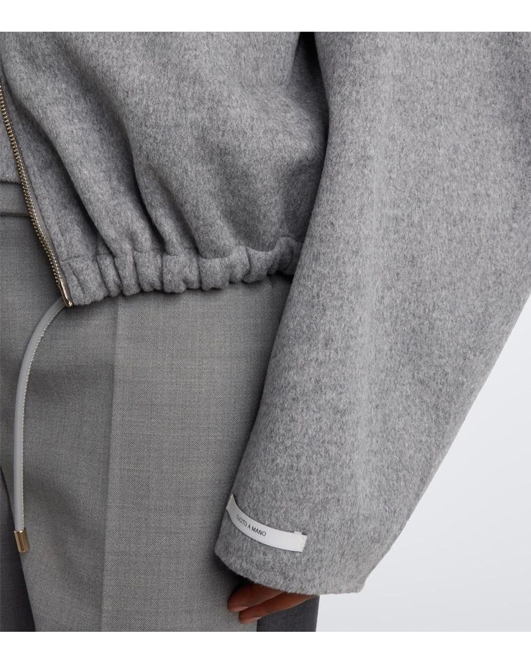 Sportmax Gray Oversized Virgin Wool Blouson Jacket