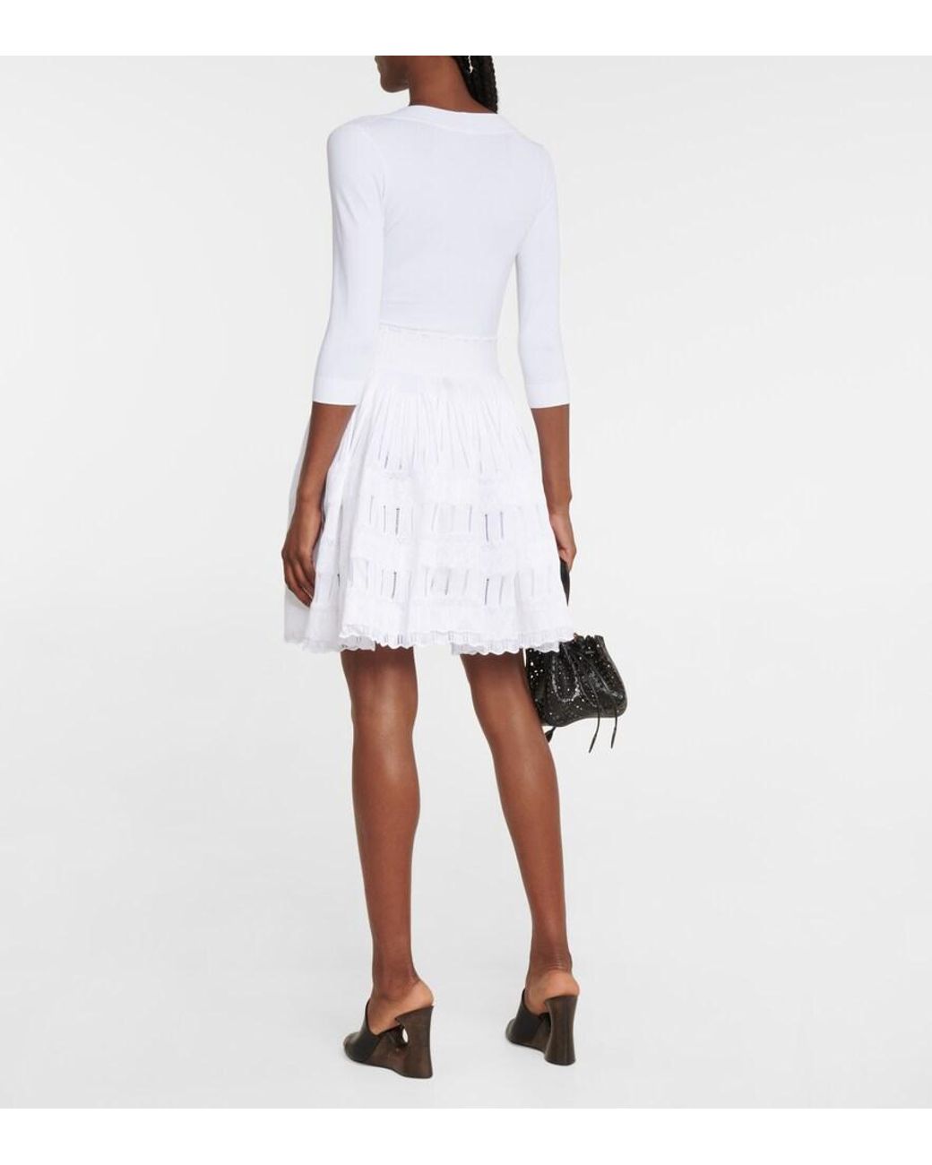 Alaïa White Alaia Crinoline Pleated Miniskirt