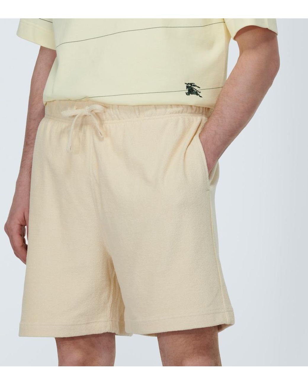 Burberry Natural Logo Cotton Shorts for men