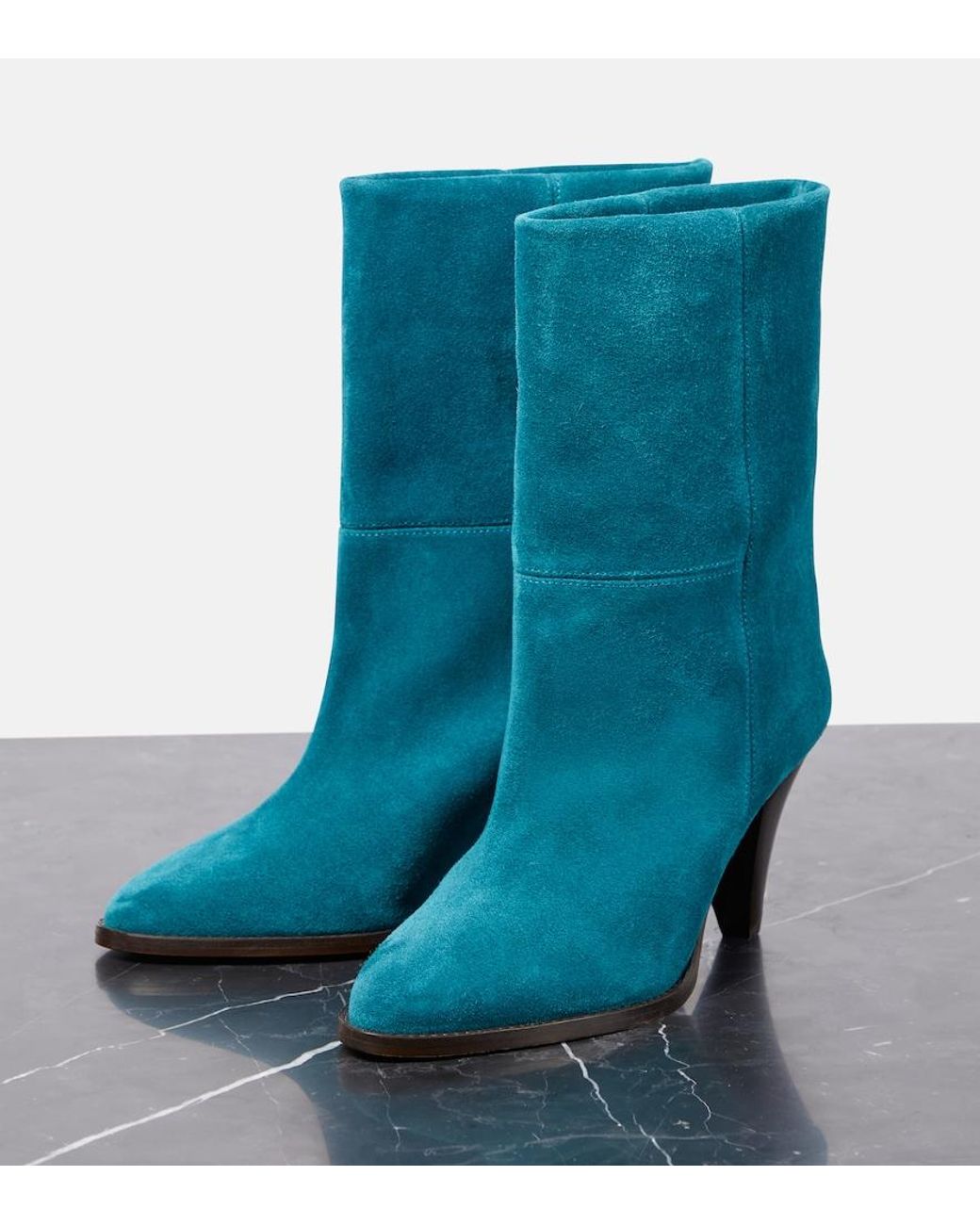 Isabel Marant Blue Rouxa Suede Ankle Boots