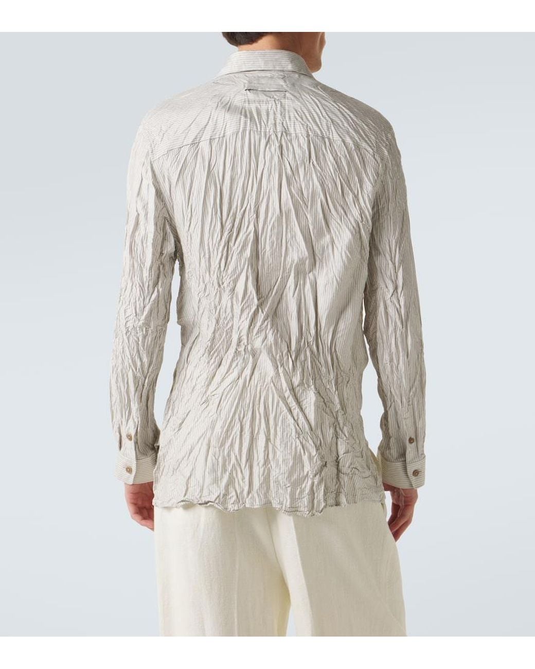 Zegna Natural Striped Silk Shirt for men