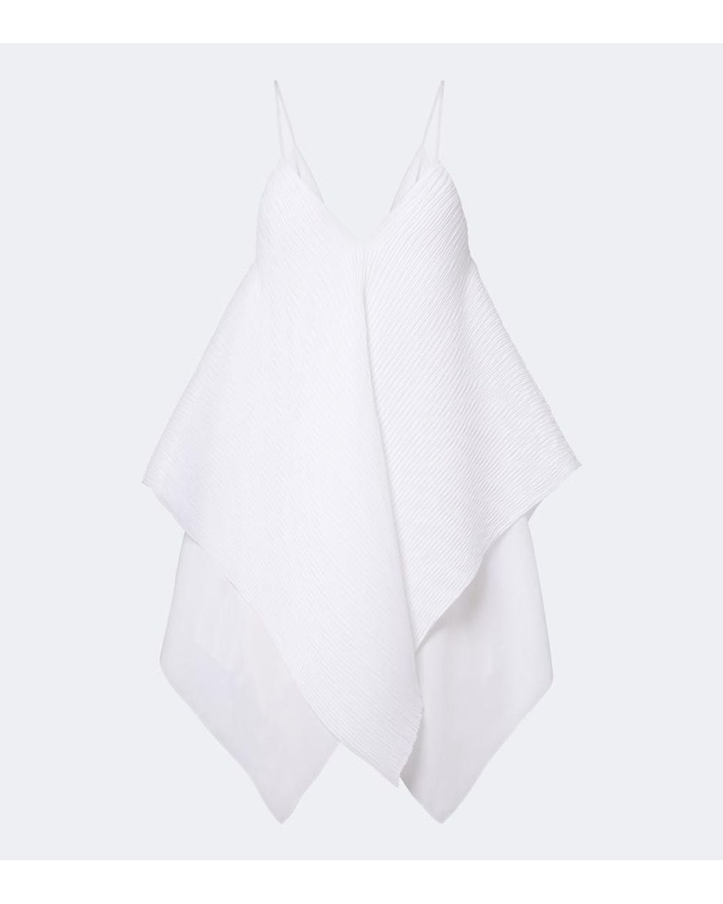 J.W. Anderson White Asymmetric Pleated Crepe De Chine Top