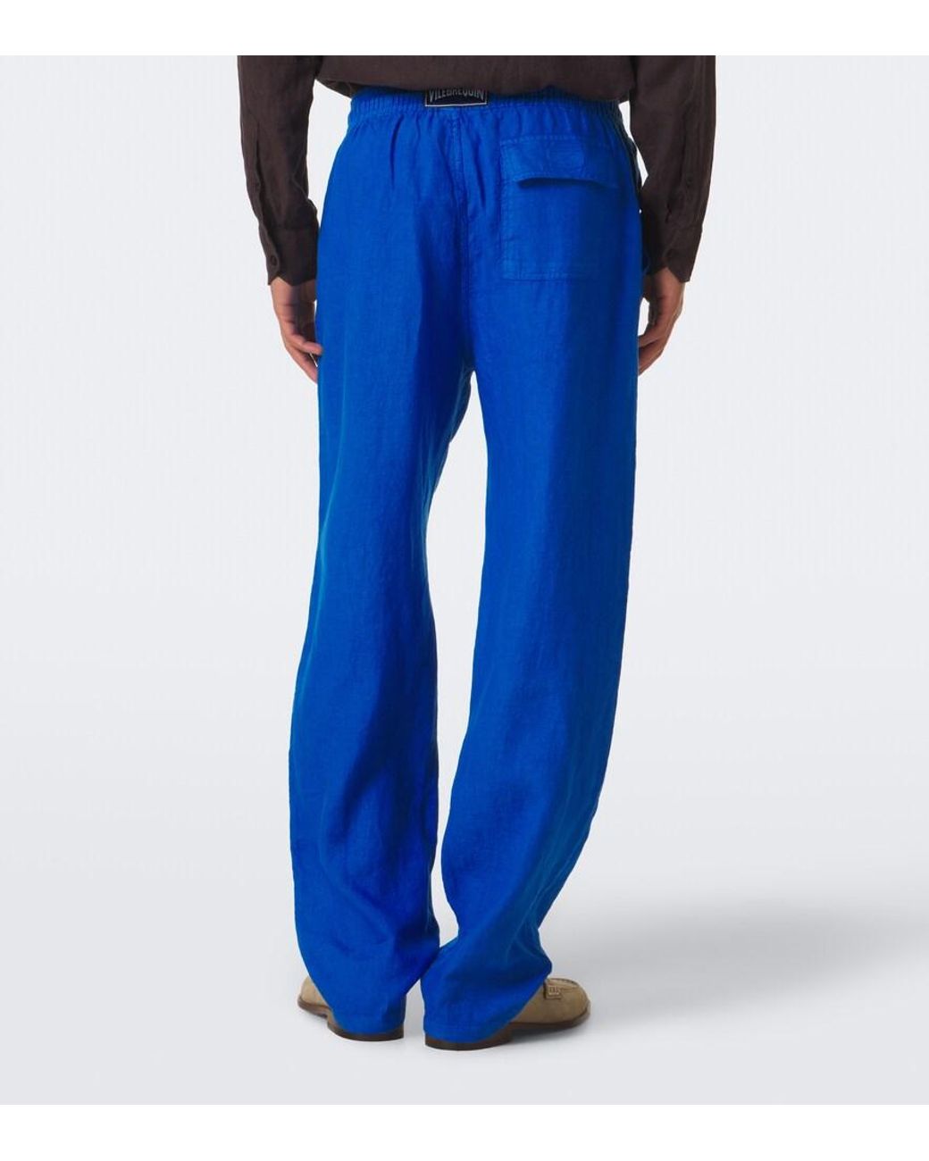 Vilebrequin Blue Linen Wide-Leg Pants for men