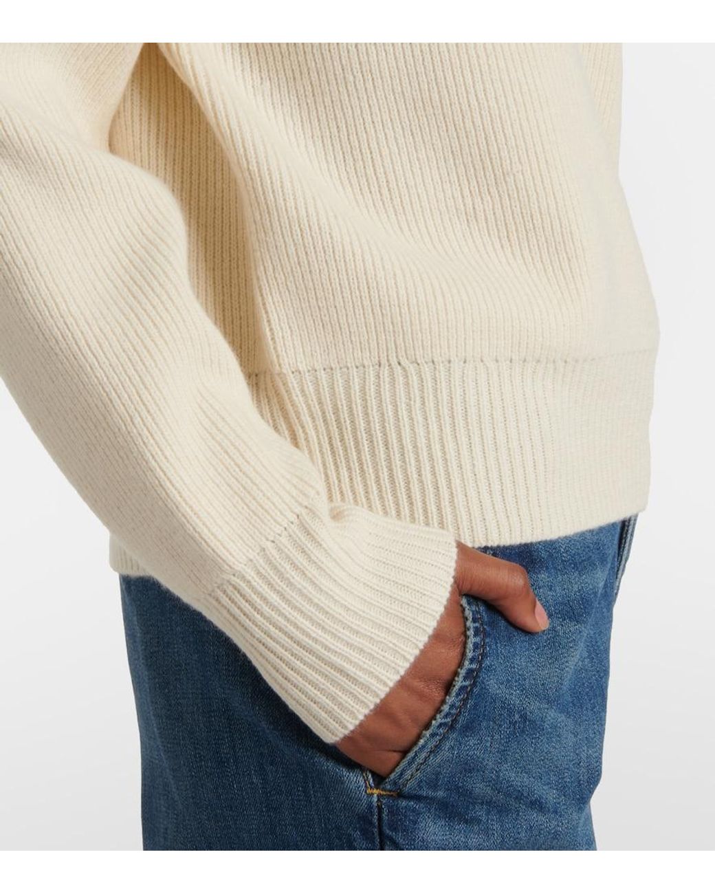 Nili Lotan Natural Selena Wool Polo Sweater