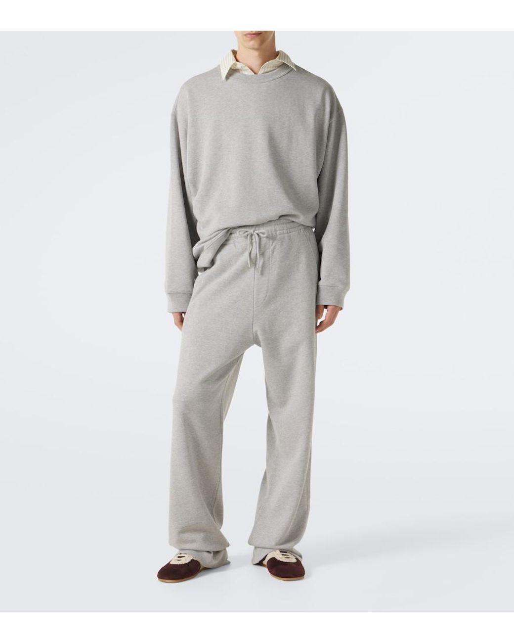 Dries Van Noten Gray Cotton Jersey Sweatpants for men