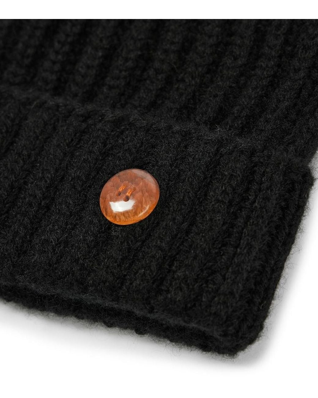 God's True Cashmere Black Molly Hogan Ribbed-Knit Cashmere Beanie