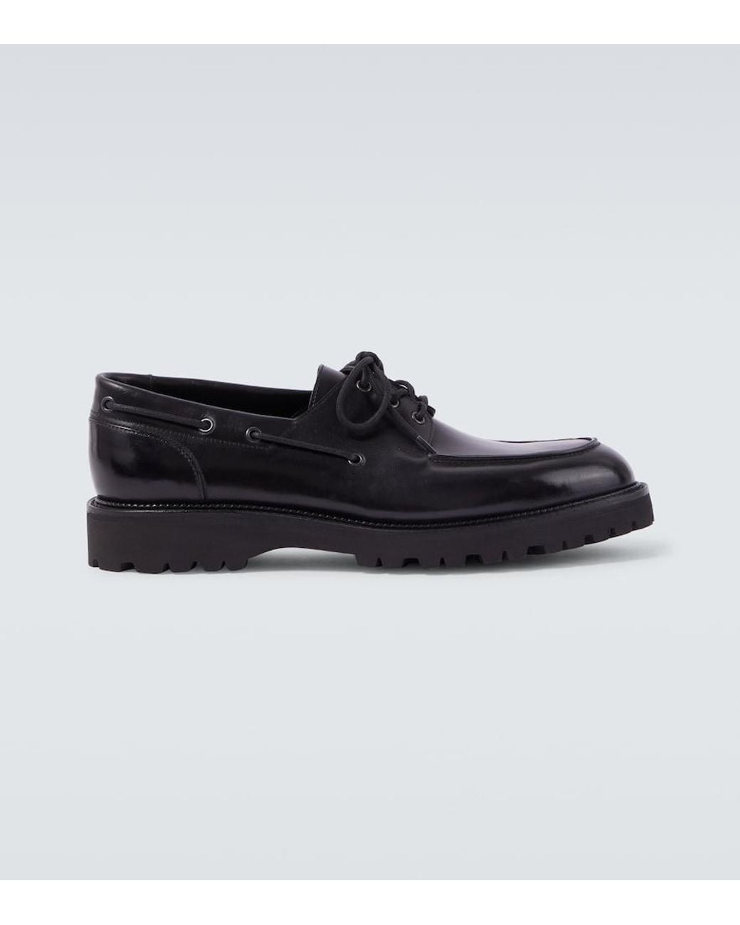 John Lobb Segelschuhe Tide Aus Leder in Black für Herren