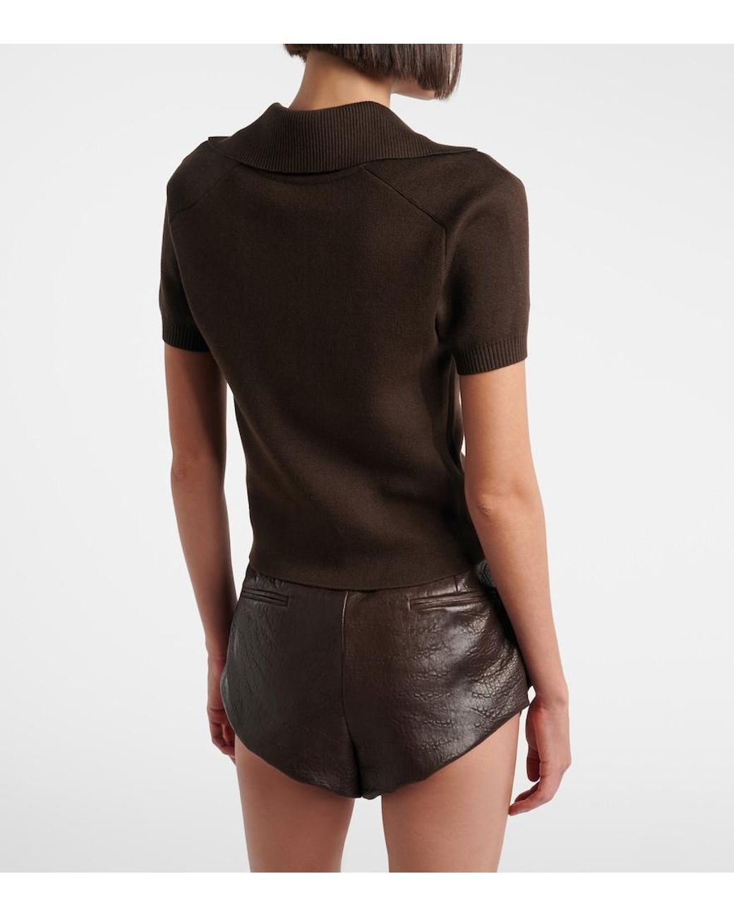 Magda Butrym Brown Cotton And Cashmere Cardigan