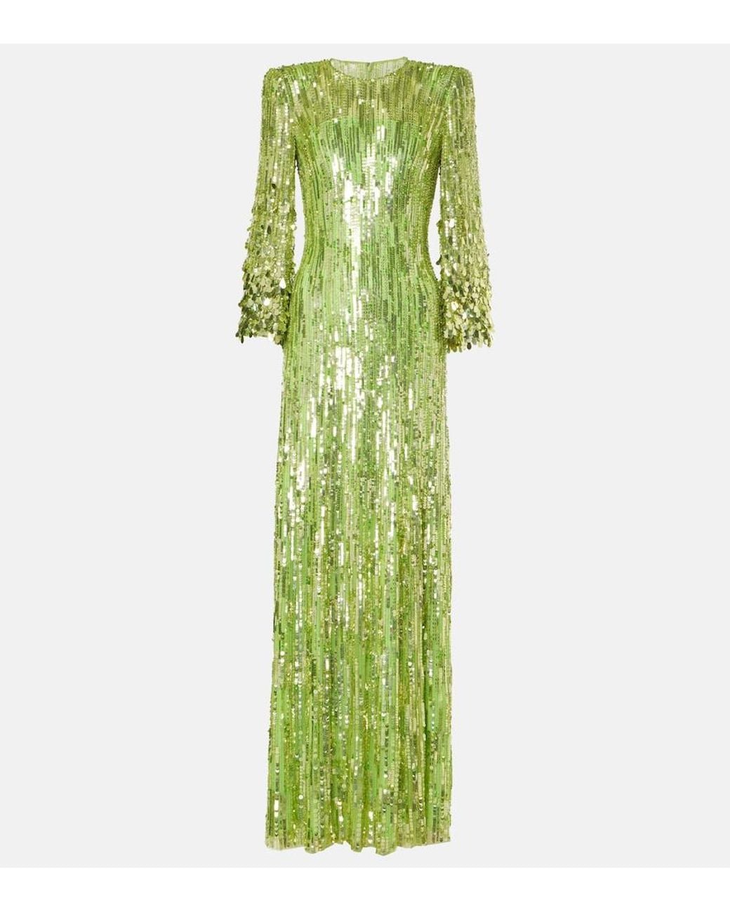 Jenny Packham Green Nymph Sequined Gown