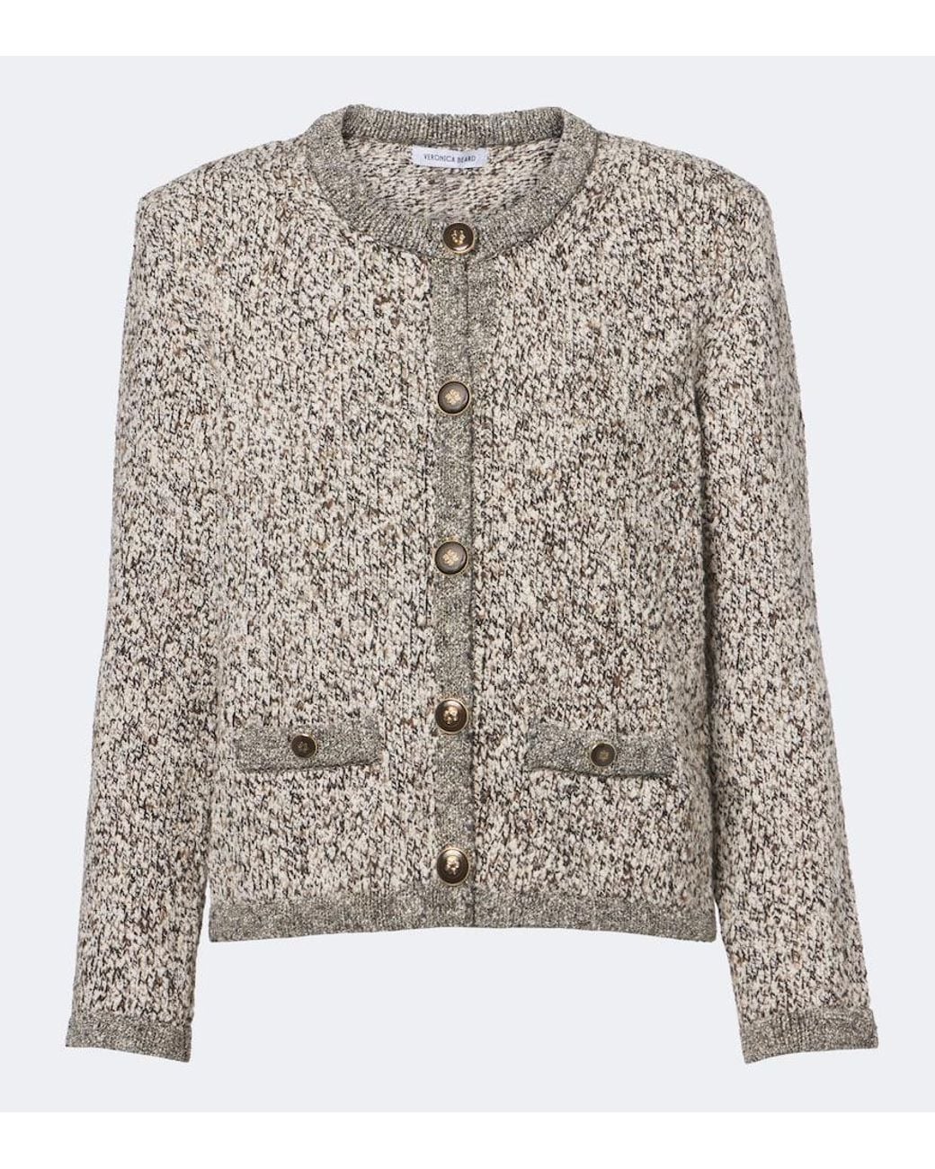 Veronica Beard Multicolor Rexton Knitted Cotton-Blend Cardigan