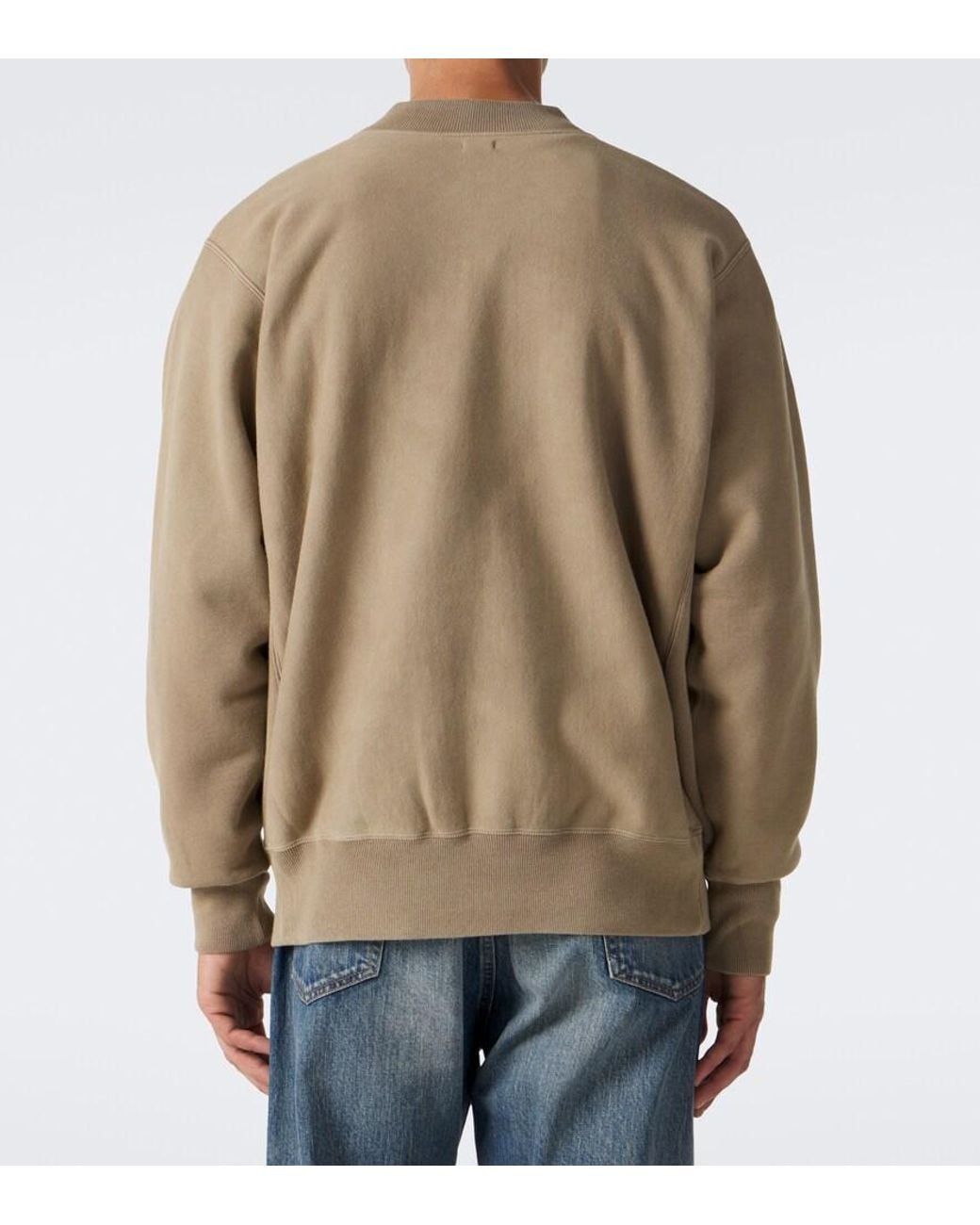 A.PRESSE Natural Cotton Zip-Up Sweater for men