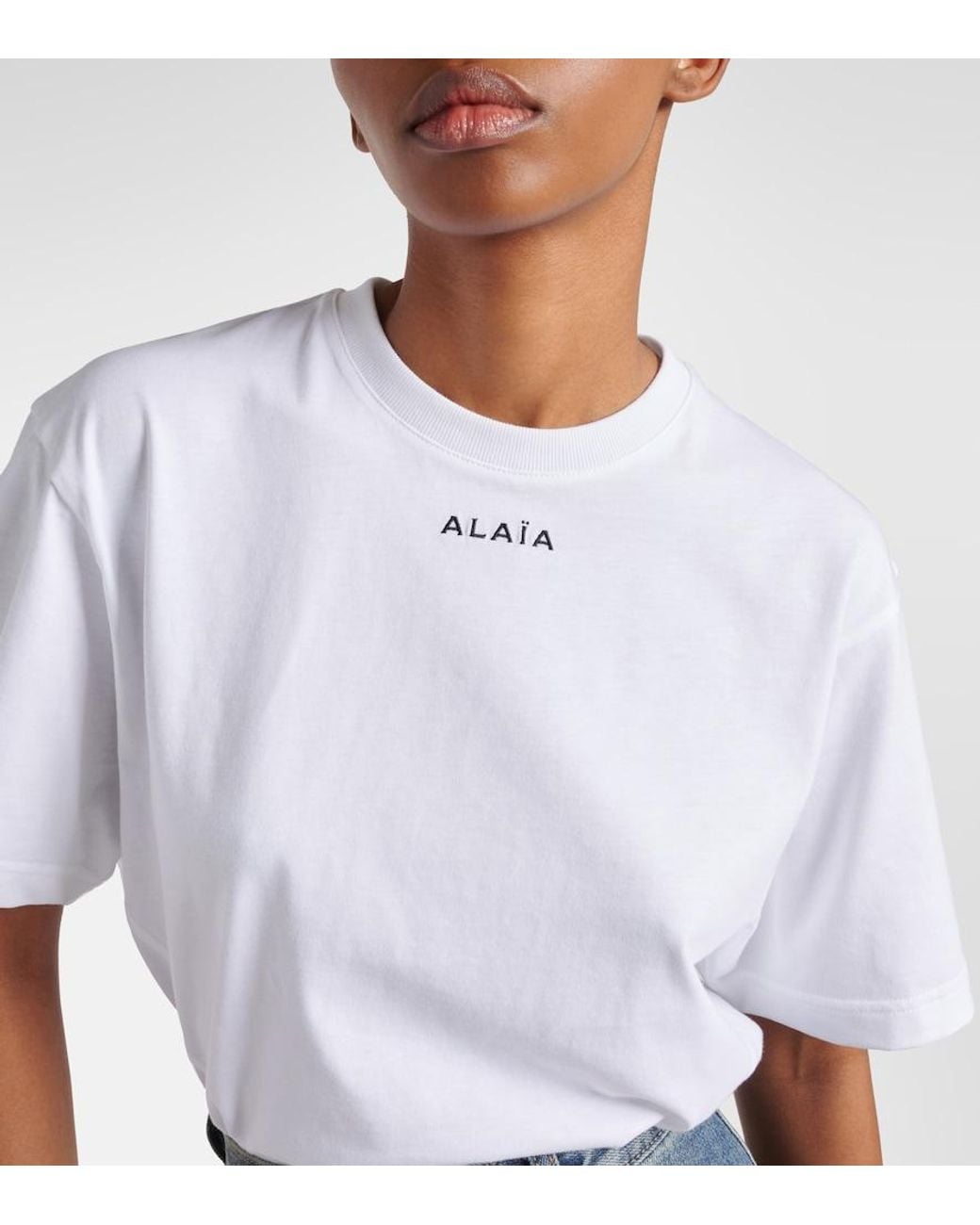 Alaïa White Fluid Cotton Jersey Bodysuit