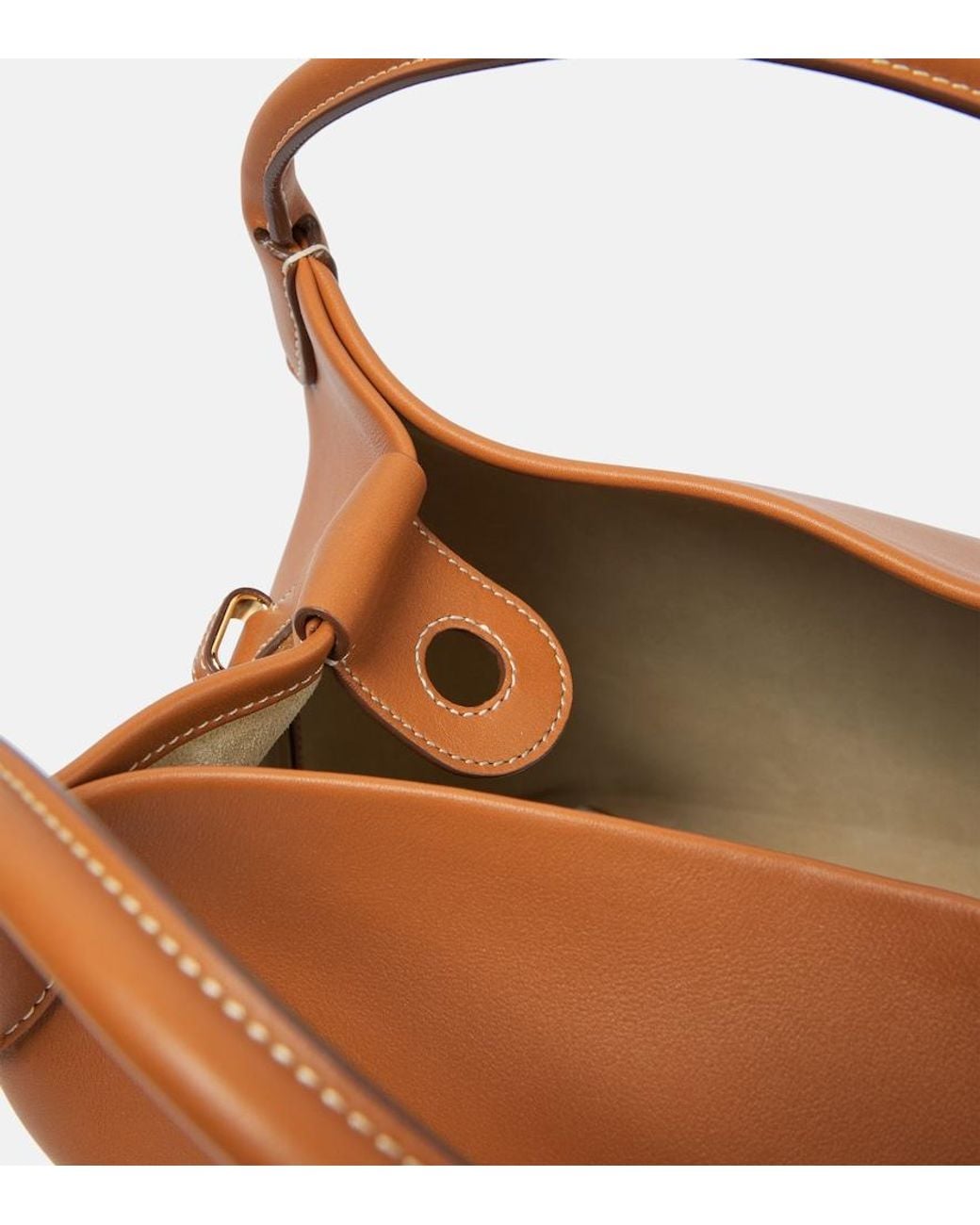 Loro Piana Brown Bale Leather Shoulder Bag