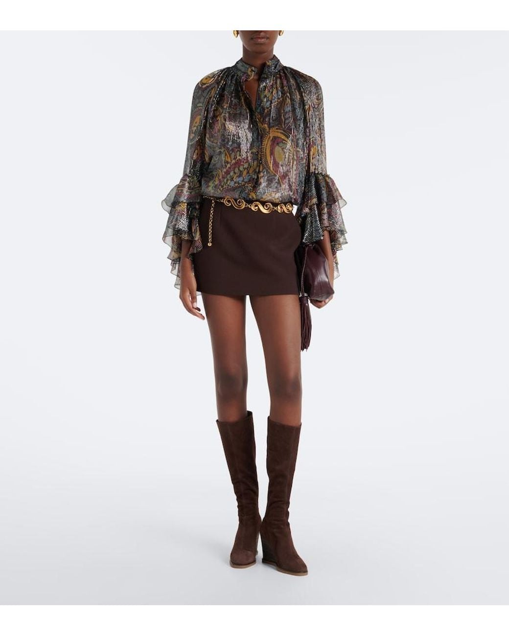 Aquazzura Brown Saint Honore Suede Knee-High Boots